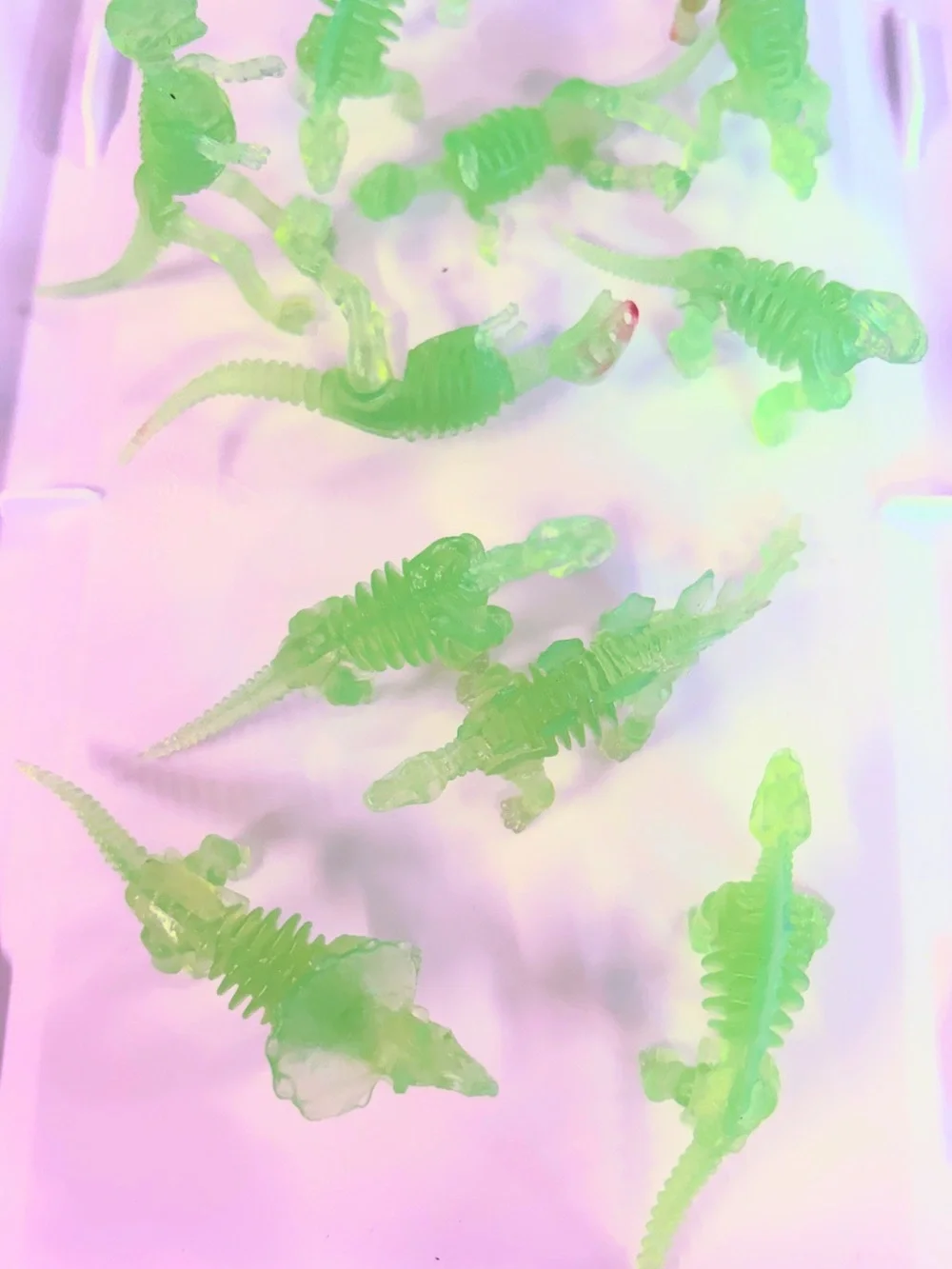 Green Glow Dinosaur Skeleton Toys for Reptile Enrichment